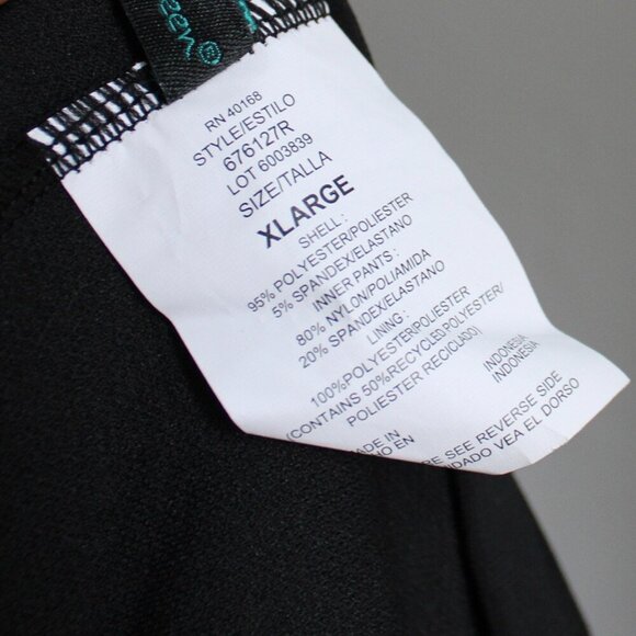 Aqua Green Women's Black Standard Keyhole Blouson Romper One-Piece Swimsuit XL - Picture 6 of 10